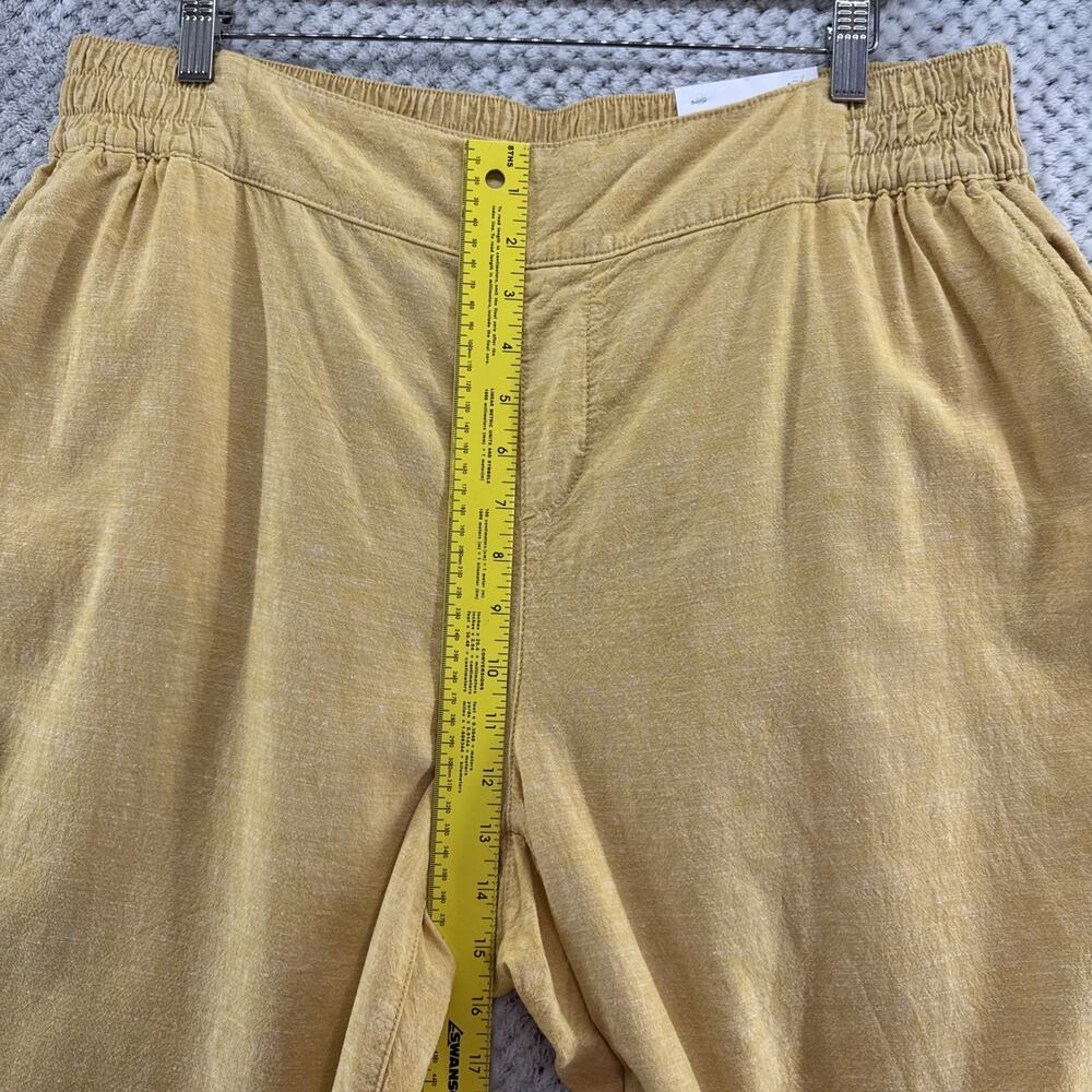 Lane Bryant Wide Leg Crop Pants Women 16 Yellow Mustard Linen Collection MidRise - Picture 10 of 15